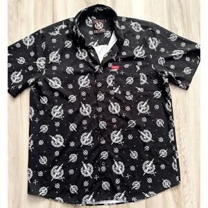 Dixxon Flannel Co.  The Candle Men's Short Sleeve Black Button Up Size Large